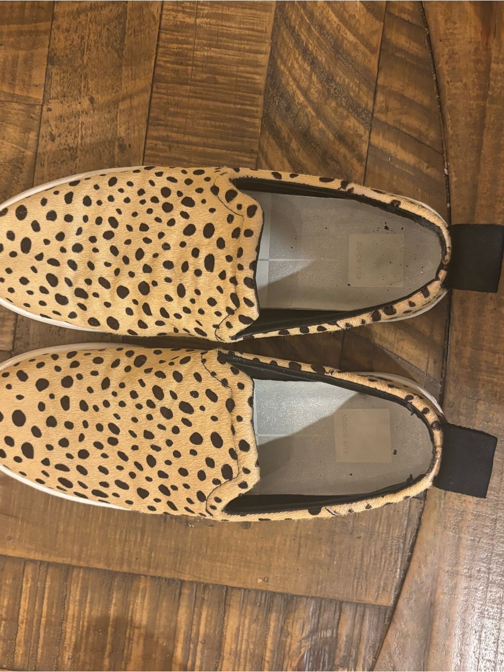Dolce Vita Leopard Print Slip-On Sneakers - Tan/Black